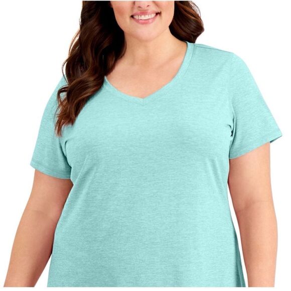 ID Ideology Women S Rapidry V Neck Performance T-Shirt Blue - Picture 2 of 9